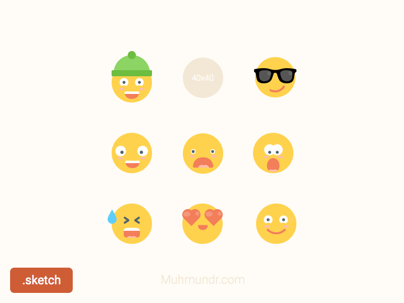 Free Emoticons Set (Sketch)