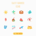 12 Free Summer Vacation Icons