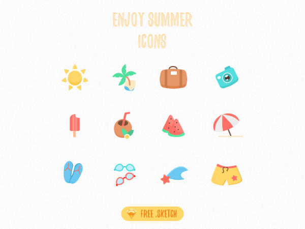 12 Free Summer Vacation Icons
