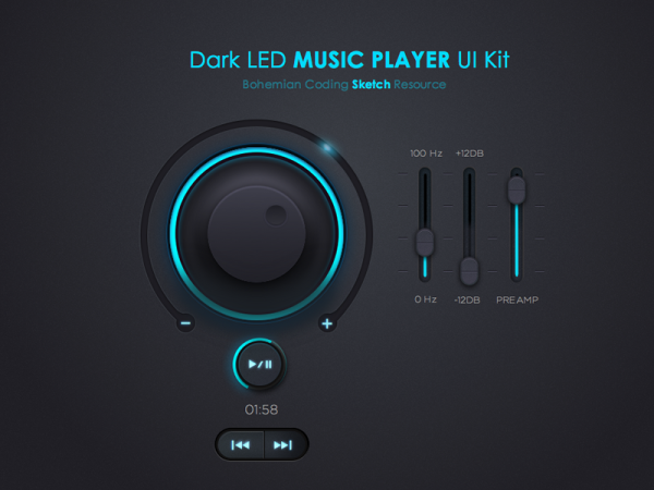 Free Music Player UI Kit