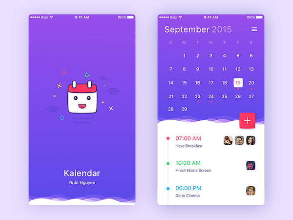 Kalendar App UI Template