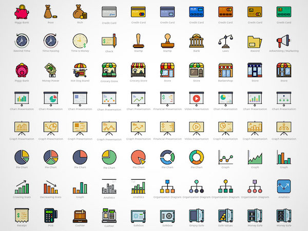 Retro Business Icons Pack